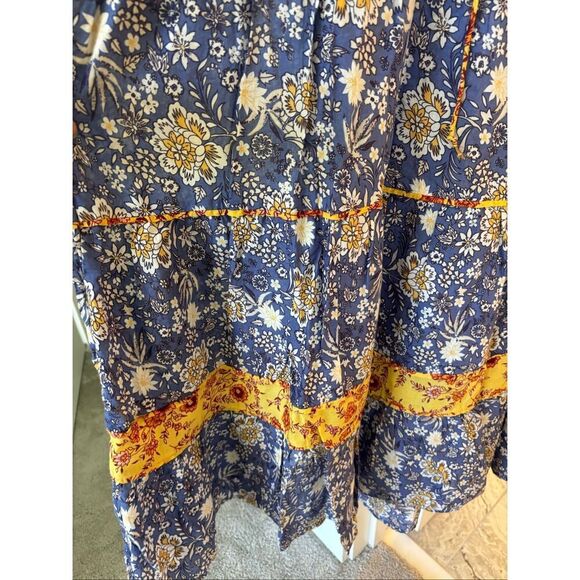 NWOT Zara blue combined print kaftan dress, Med $139 - Picture 6 of 10